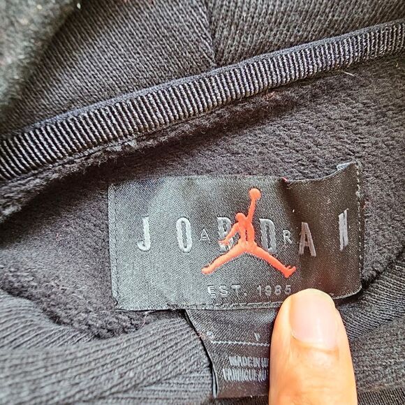 Air Jordan 1 3 4 Essentials Flight Hoodie Fleece Men's S Black White DQ7338-010 - Picture 8 of 16